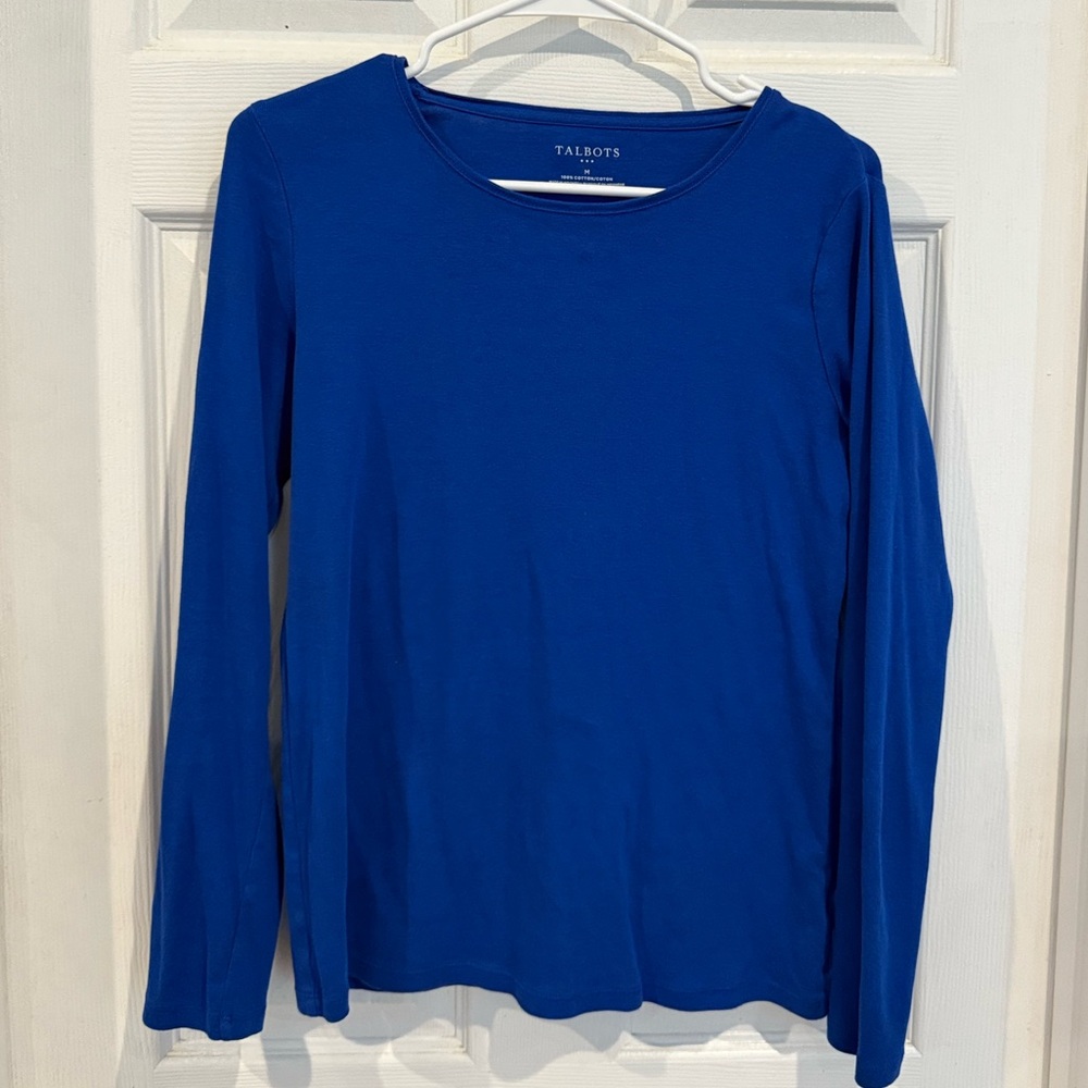 Talbots Vibrant Blue Long Sleeve Tee